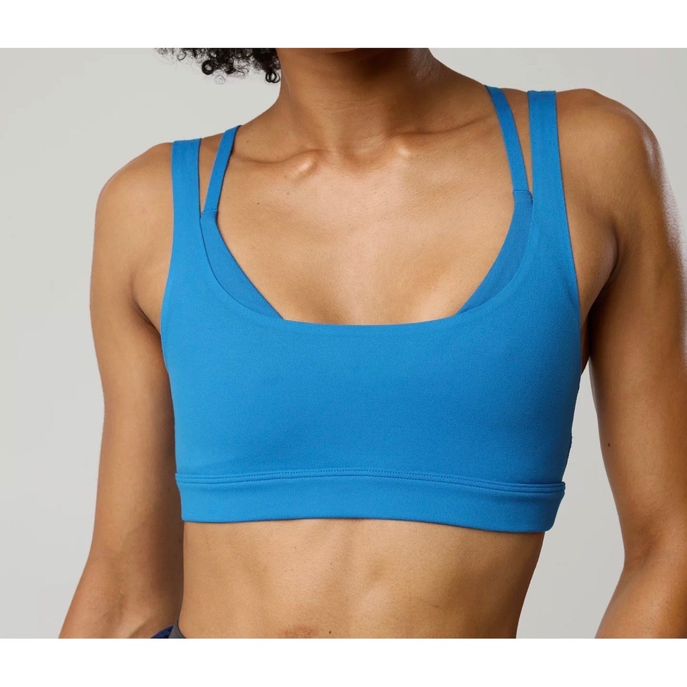 NWT OFFLINE by Aerie The Hugger Layered Sky Blue Strappy Sports Bra Small